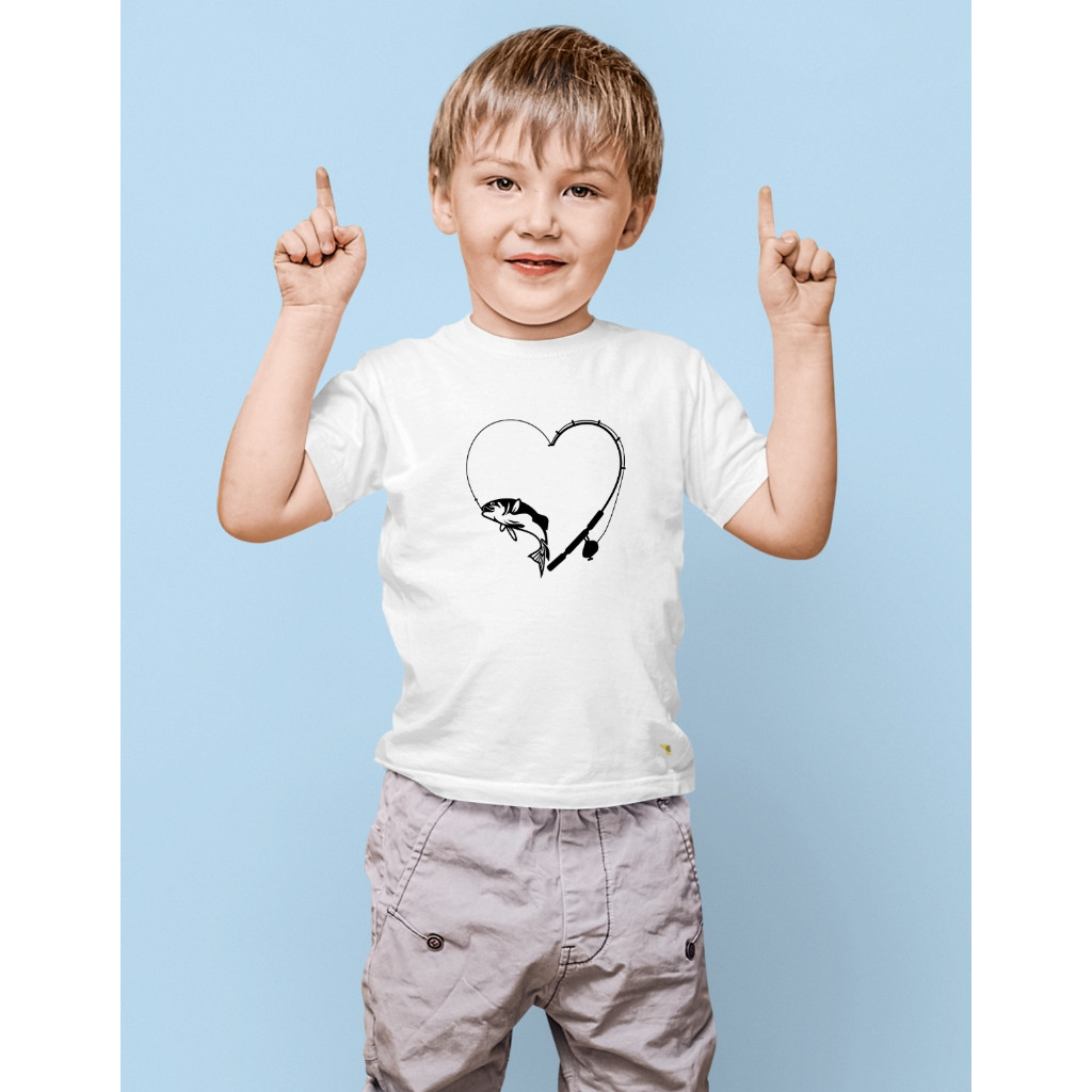Roupa Infantil Coração de Pescador Estampa de Pesca Linda Pescaria