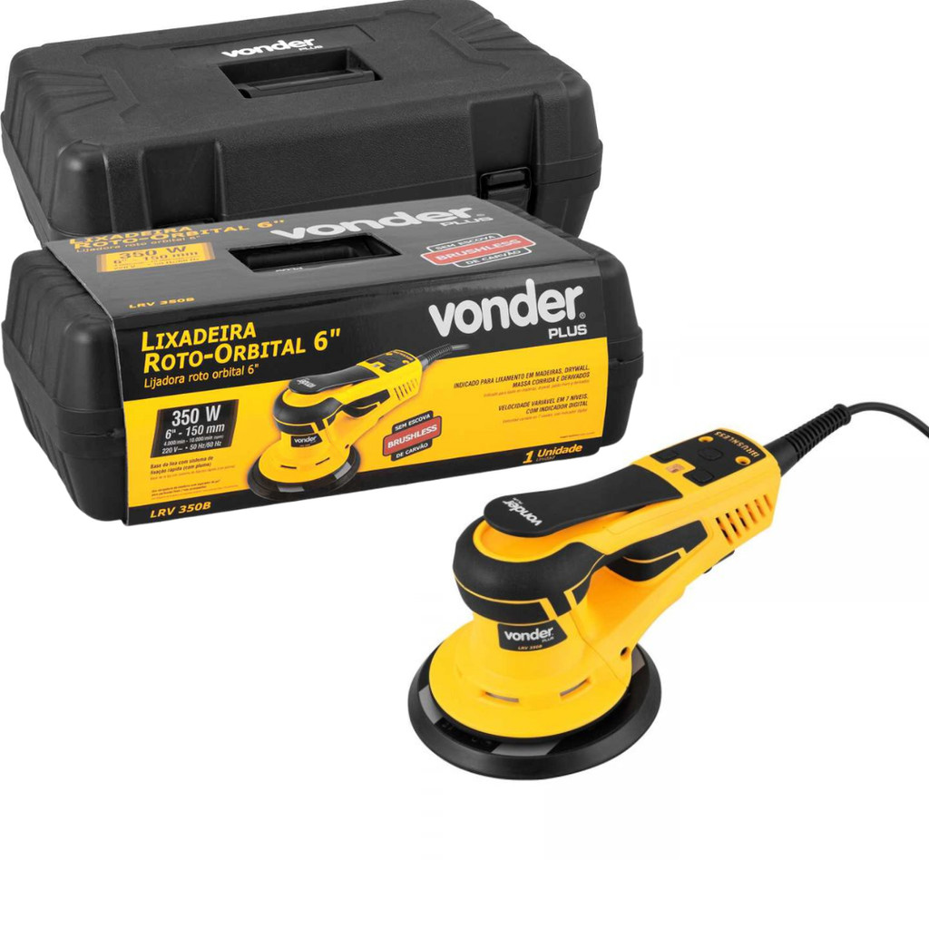 Lixadeira Roto Orbital 6 Polegadas LRV 350B Vonder 50/60Hz 127/220v Profissional Plus em Oferta na Shopee