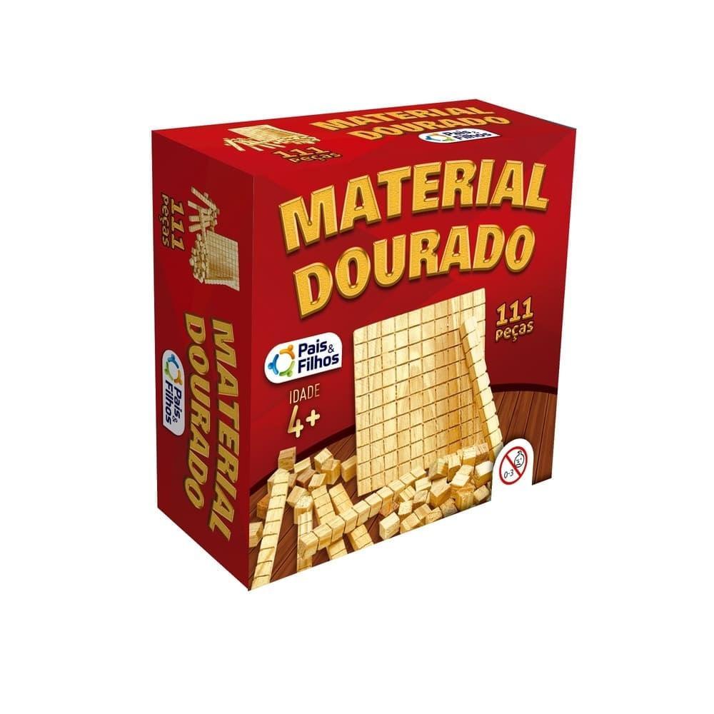 Material Dourado com 111 Peças Madeira - Pais e Filhos