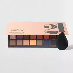 Kit Paleta de Sombras 24 Cores + Esponja de Maquiagem Flat Drop Edition (2 Produtos)
