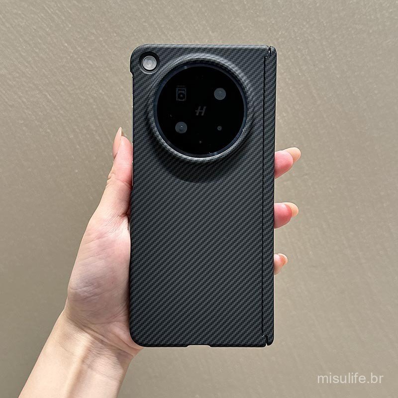 Capa de Telefone Ultra Leve com Textura de Kevlar, Proteção Completa com Dobradiça Dupla e Resistência a Impactos para T