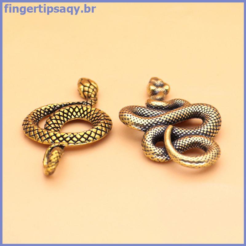 FINGE Cobre Latão Mini Cobra Antigo Bronze Decoração Estatuetas Para Interior Ornamento De Mesa Puro Miniaturas Estátua