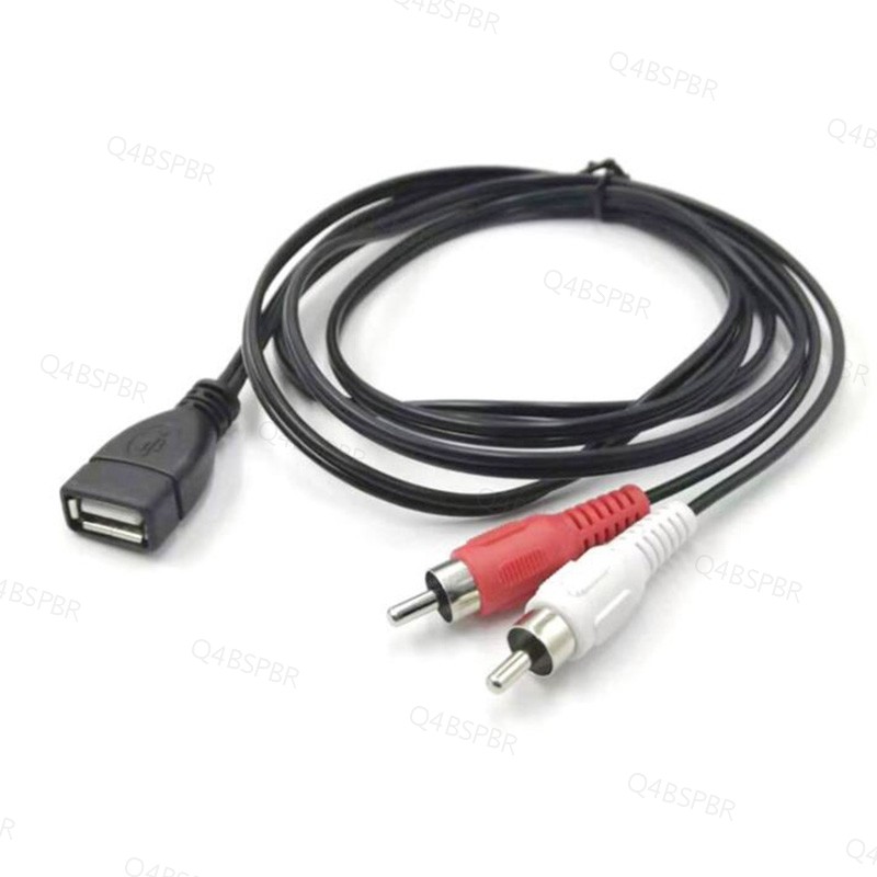 1.5M/5 Pés USB 2.0 Uma Tomada Fêmea Para 2 RCA Macho Plug Conector Adaptador De Cabo De Extensão De Áudio E Vídeo BR4B