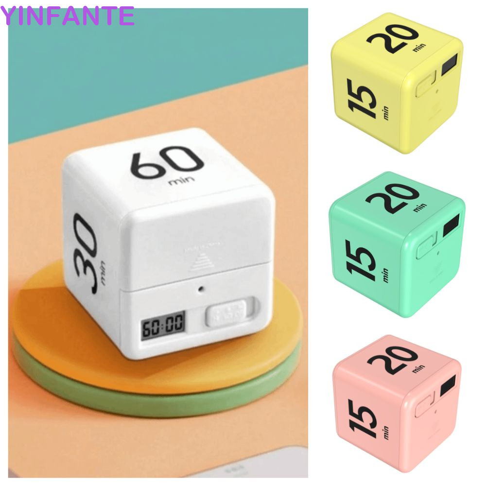 YINFANTEWN Cube Timer , Gerenciamento De Tempo 15/20/30/60 min Temporizador De Cozinha , Contagem Regressiva Ajustável P