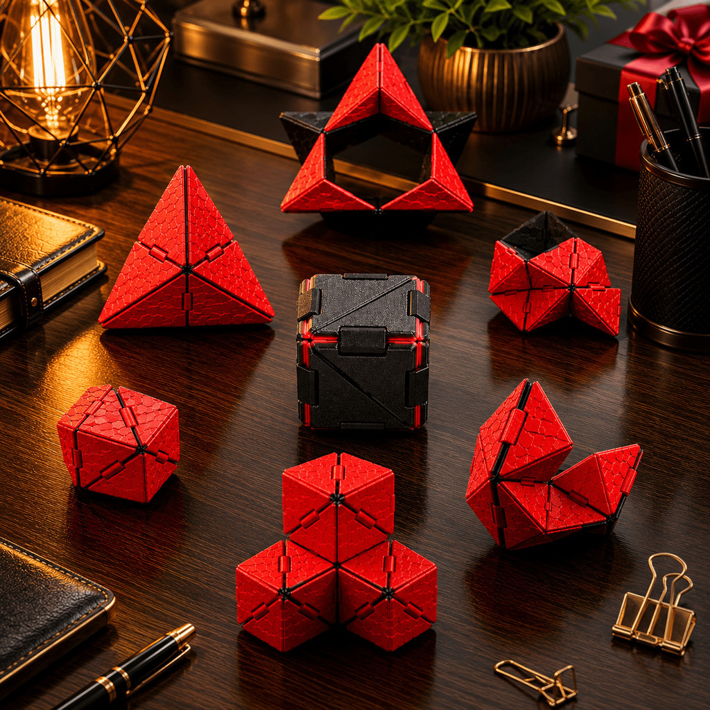 Cubo Modular Infinito Origami Antiestresse Transformável Cubo Fidget para Foco Relaxamento e Criatividade