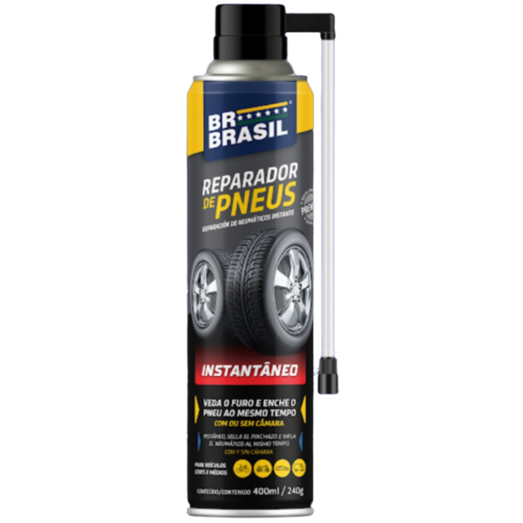 Spray Reparador de Pneus Instantâneo 400ml BRBRASIL