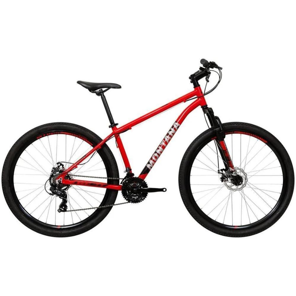 Bicicleta Aro 29 Caloi Montana 21 Marchas Freio a Disco Suspensão Dianteira Vermelha