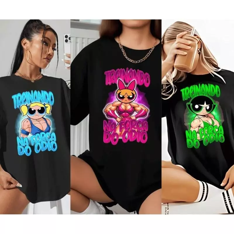 Kit 3 Camisetas Oversized Feminina Camisa Blusão Larga Academia Treino Crossfit Corrida Poderosa Gym