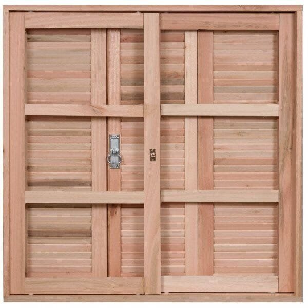 Janela de Madeira Veneziana 120x120cm com Caixilho 12cm Ewk 230 Rondosul 120cm x 120cm