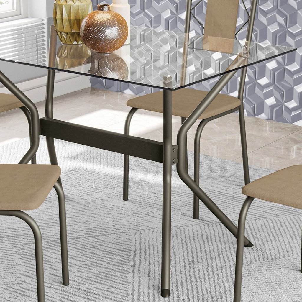 Tampo de Vidro para Mesa de Jantar 120cm Transparente 120cm