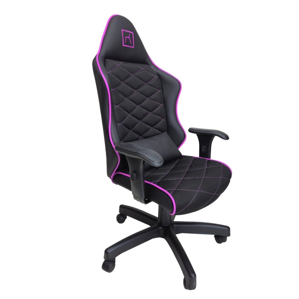 Cadeira Escritório Gamer Corino com Relax Preto/Rosa Rosa