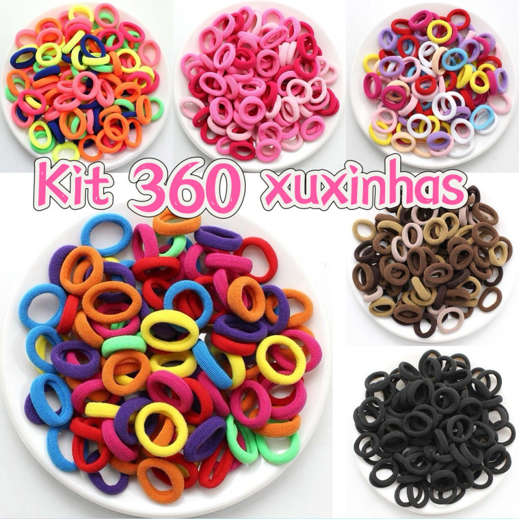 Kit 30 ate 360 Xuxinhas colorido Infantil e Adulto Rabicó Para Penteados