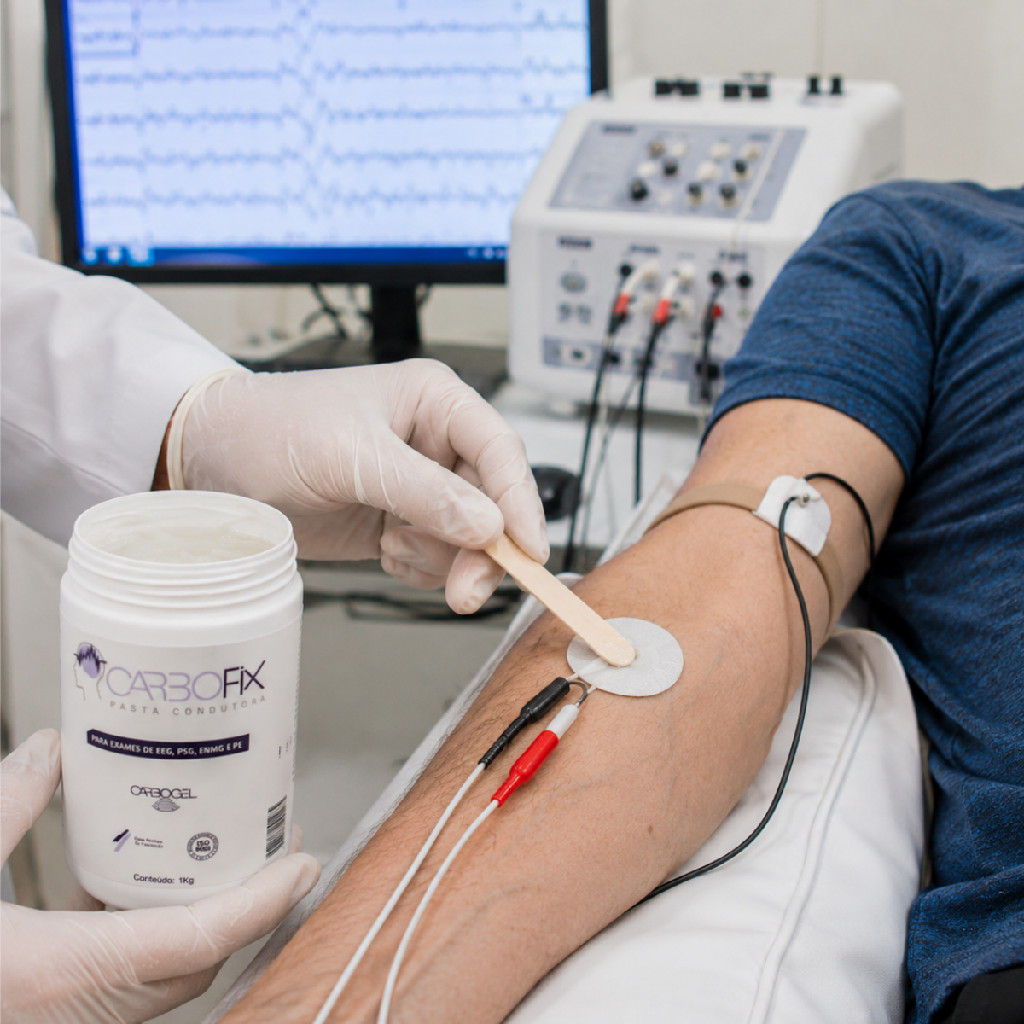 1 Und Pasta Condutora P/ Exames EEG EMG PSG Carbofix 1Kg Aplicacao Facil Precisos Neurologia Saude