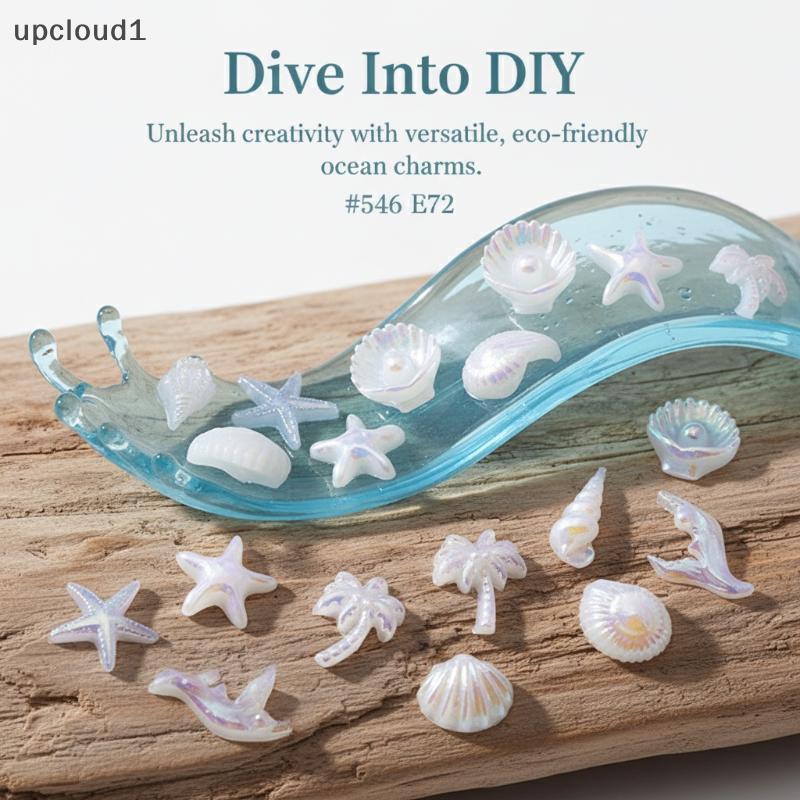 [upcloud1] 50 Unidades De Cauda De Sereia Concha De Oceano Estrela Do Mar Aurora Amuletos De Arte De Unhas Para Design D
