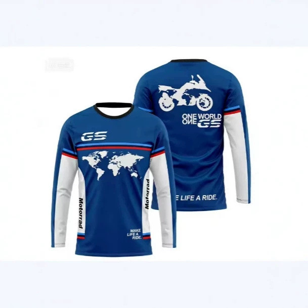 BMW Motocicleta Rad Top de manga comprida Homens Mulheres Roupas Motocicleta Mountain Bike Camiseta confortável