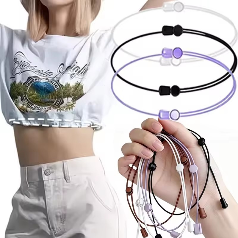 3-1Pcs Moda Camisa Elástica Cropping Band-Cinto Invisível Para Mulheres Masculina-Tops Curtos De Verão Faixa Ajustável-C