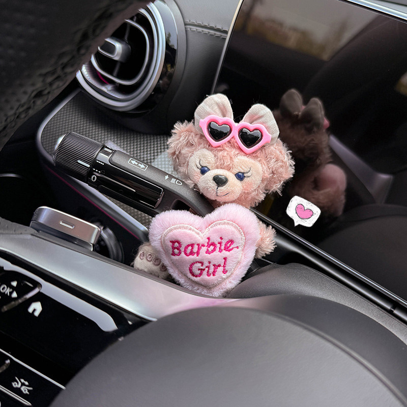 Shirley rosa bloco de carro decoração sinal volta boneca limpador acessórios interiores do carro ornamentos feminino bon