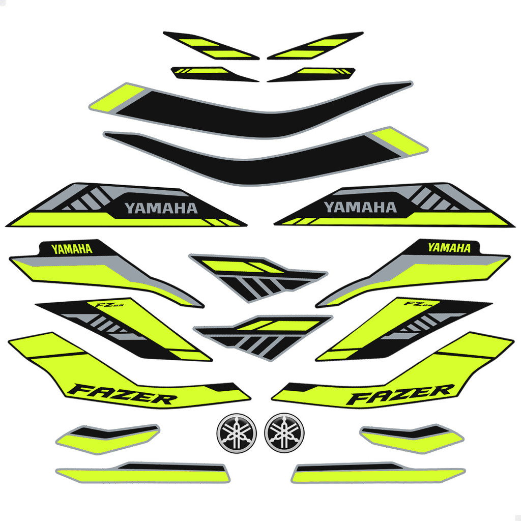 Adesivo Para Yamaha Fazer 250 FZ25 2024/25 Moto Preta Verde