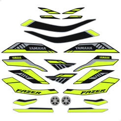 Adesivo Para Yamaha Fazer 250 FZ25 2024/25 Moto Preta Verde