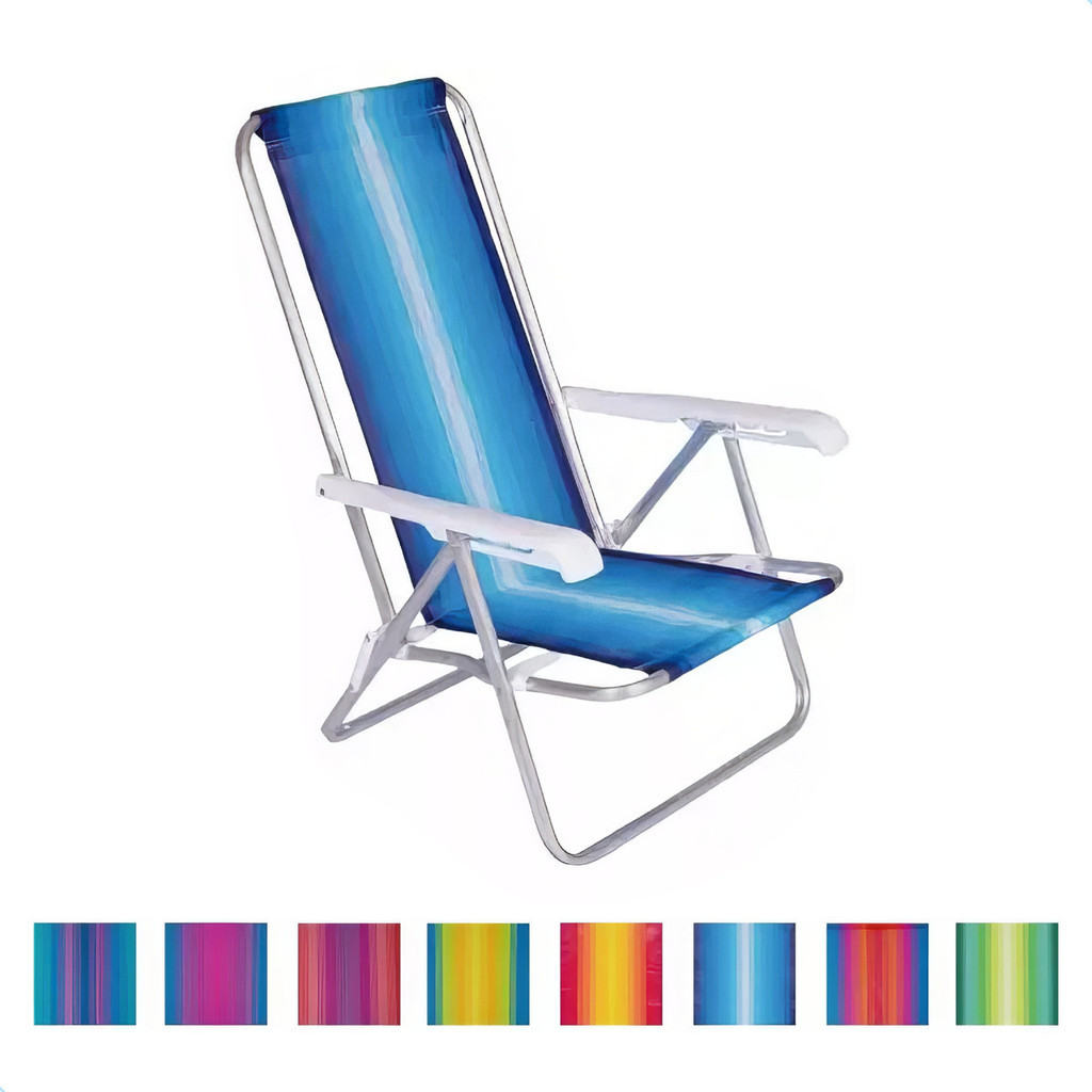 Cadeira De Praia Reclinável 4 Posições Alumínio Resistente Mor Cores Sortidas Não Enferruja em Oferta na Shopee