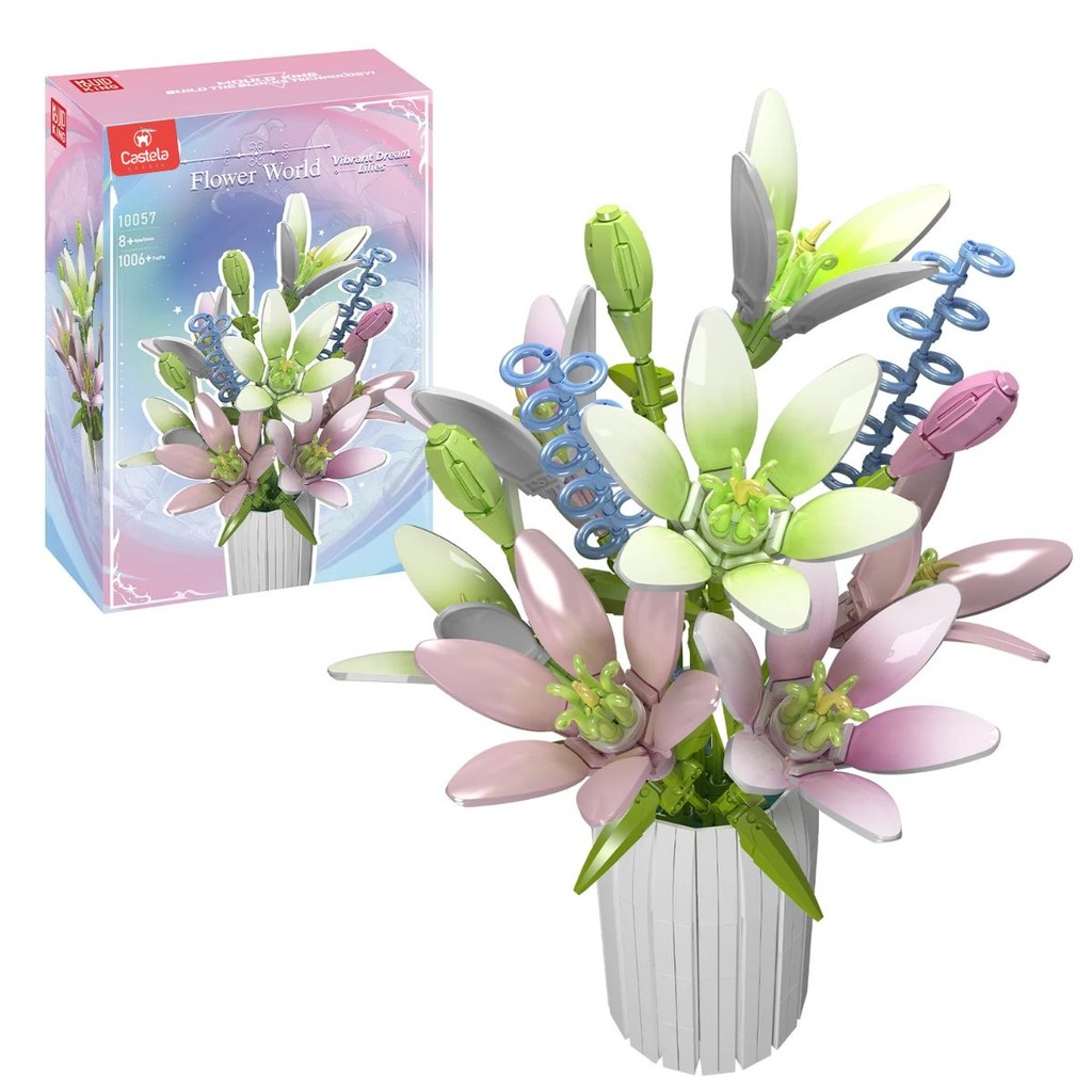 Blocos De Montar Vaso De Flores Lírio 1006 Peças - Castela em Oferta na Shopee