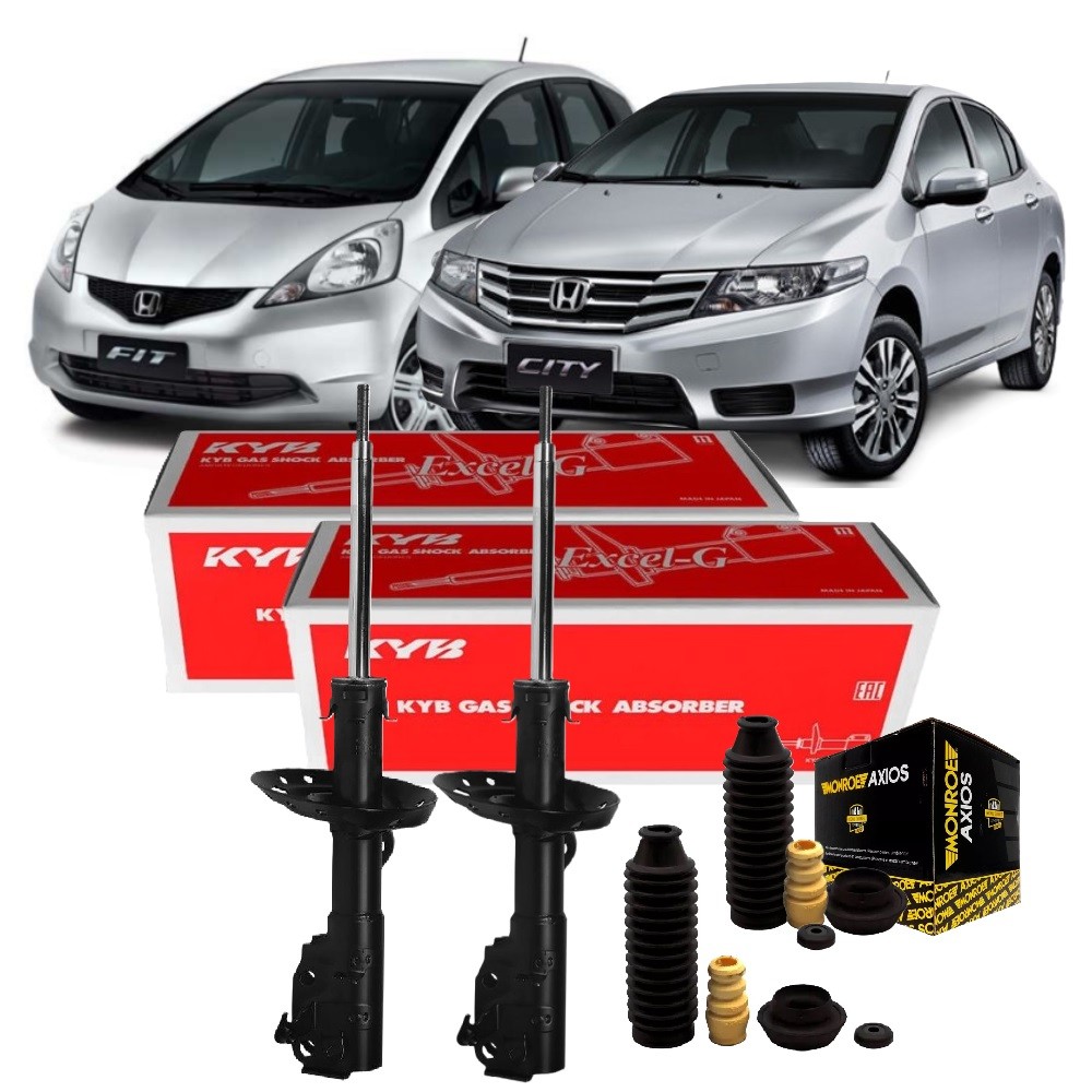 PAR AMORTECEDOR DIANTEIRO HONDA FIT CITY 2009 ATÉ 2014 C/ KITS em Oferta na Shopee