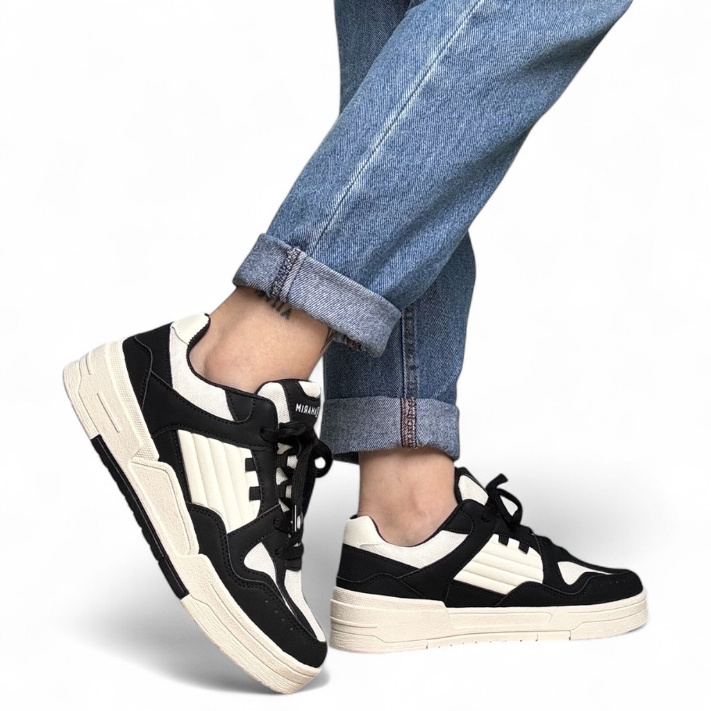 Tênis Feminino Sola Alta Bege E Preto Ramarim 2589236-3
