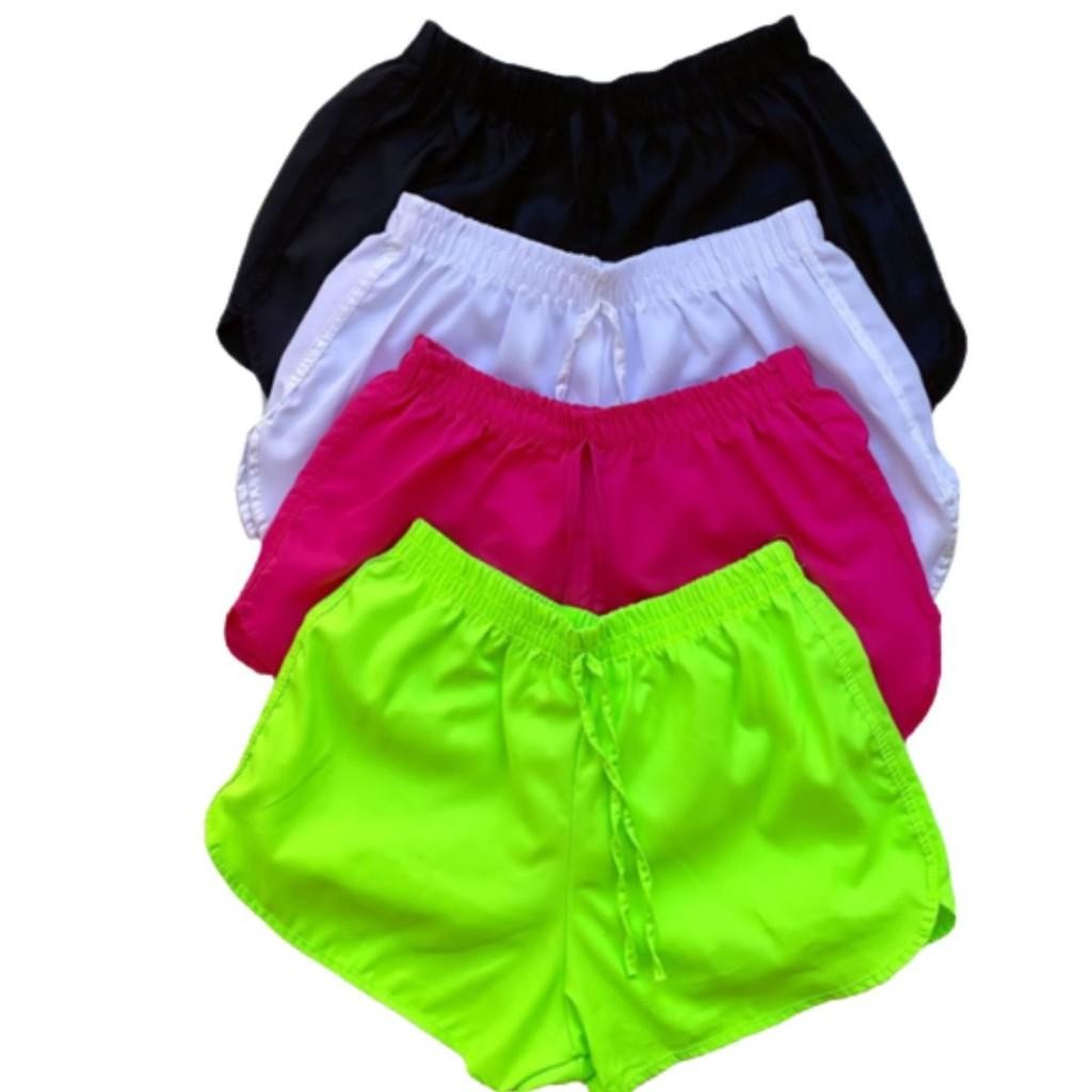 Shorts Tactel Feminino Saída de praia pareô Canga Short de Academia Moda Verão