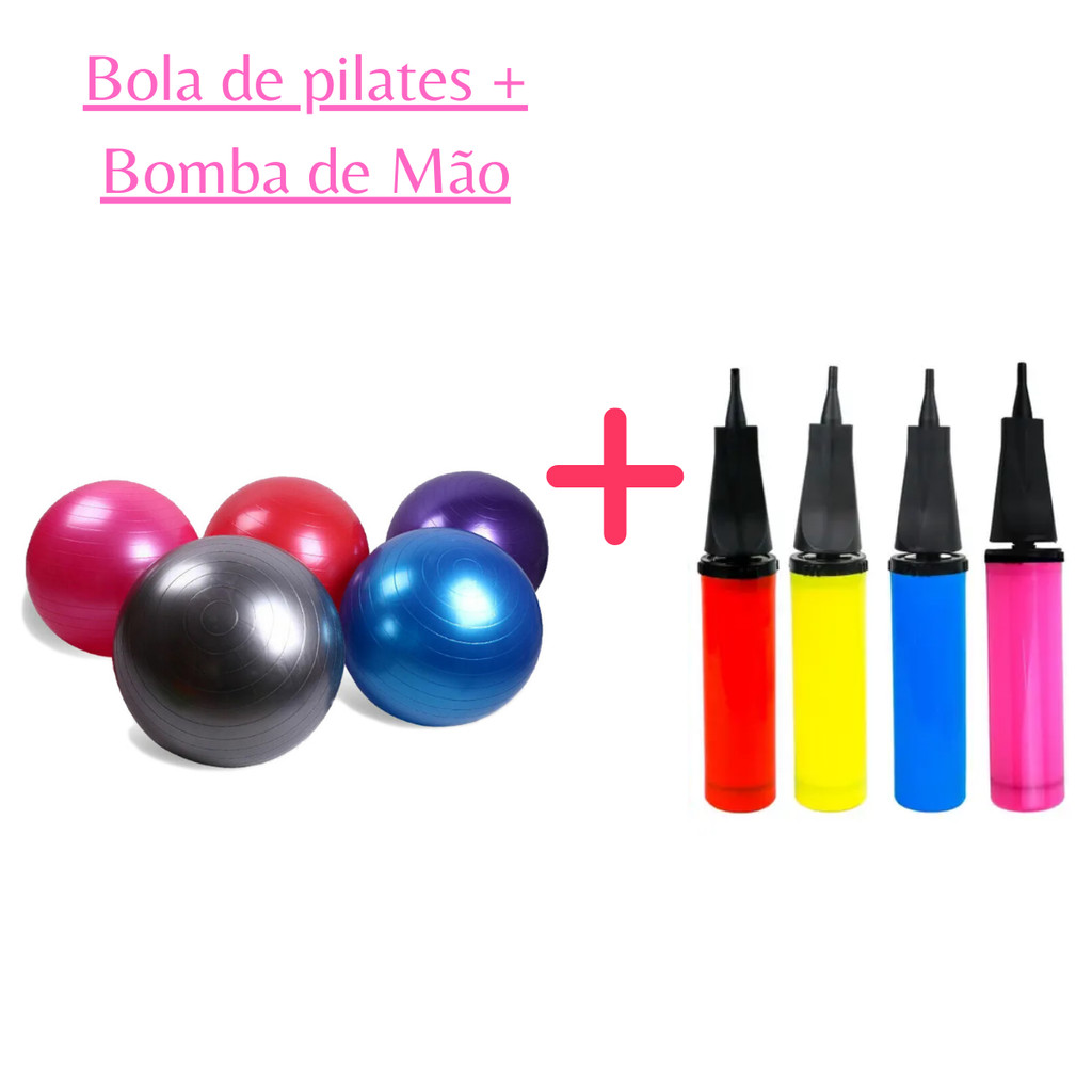 Bola Suíça Pilates Yoga Abdominal Fitness Ginastica 55cm + Bomba de mão