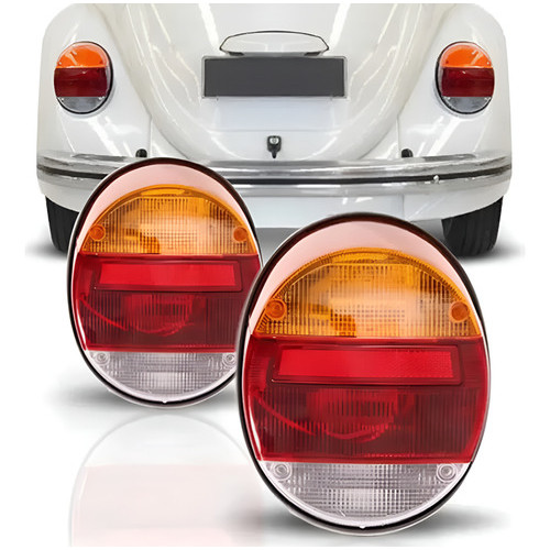 Par Lanterna Fusca VW 1500 79/ Fafá C/ Soquete - Tricolor