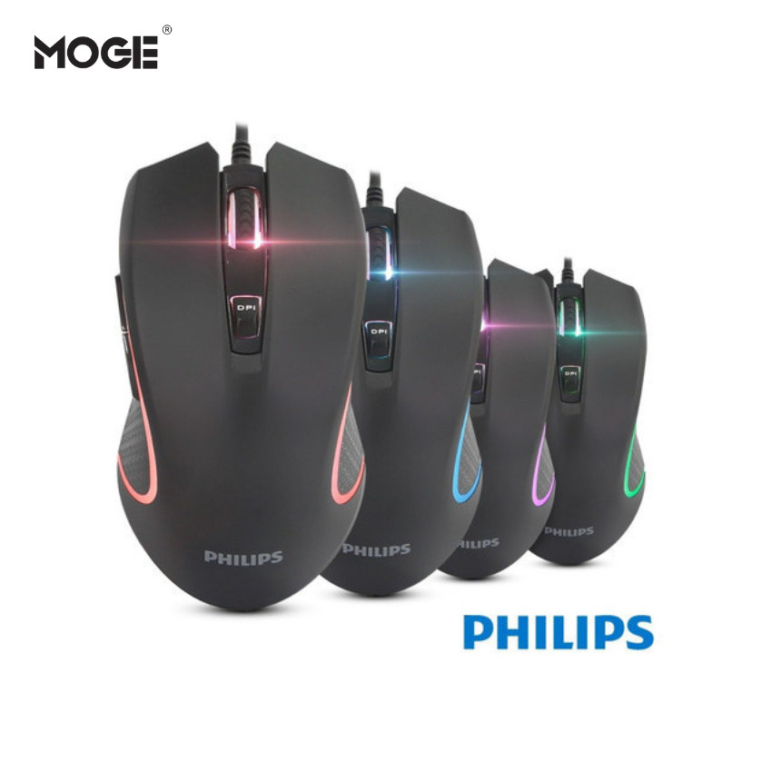 Mouse Gamer Philips G413 Fio Pc Usb 6400 Dpi 1000hz 6 Botões Cor Preto em Oferta na Shopee