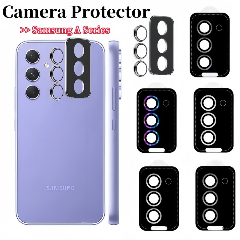 Para Samsung Galaxy A57 A37 A06 A05S A55 A54 A35 A34 A25 A24 A16 A15 A14 Anel Protetor De Lente De Câmera De Metal Com V