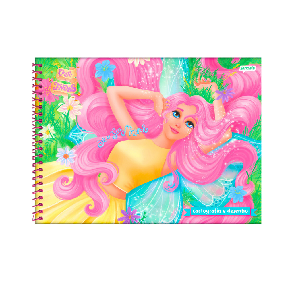 Caderno De Desenho Universitário Conto De Fada 80 Folhas - JANDAIA Capa:ROSA em Oferta na Shopee