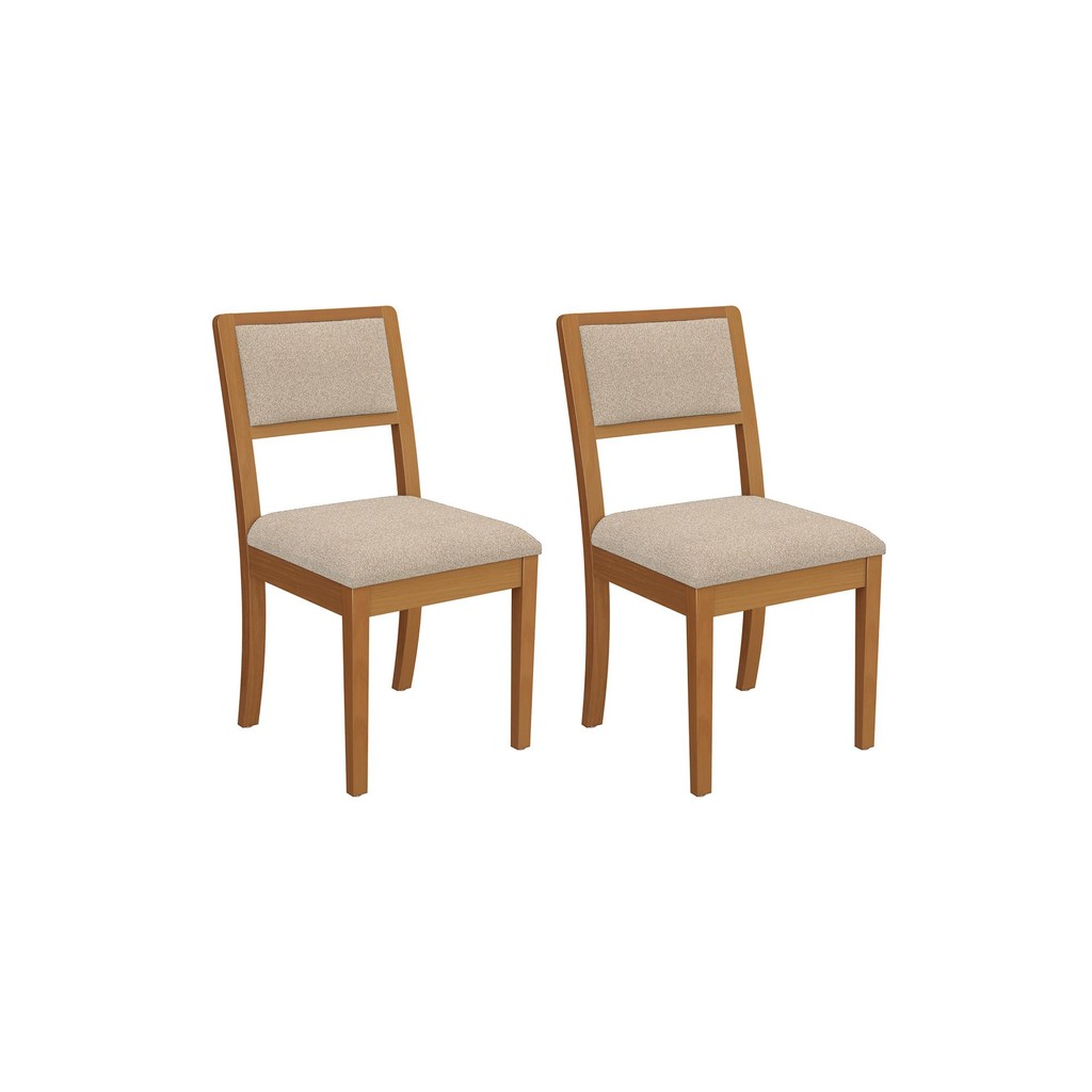 Par de Cadeiras em Madeira Maciça Kappesberg Alice Linho Mesclado Areia em Oferta na Shopee