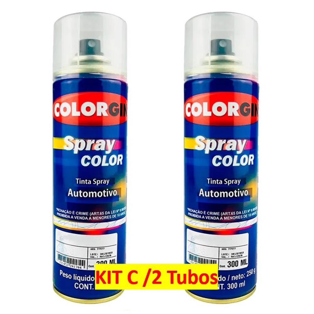 KIT C/2 TINTA SPRAY AUTOMOTIVO VERNIZ BRILHANTE 7502 COLORGIN em Oferta na Shopee