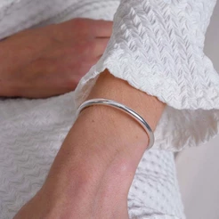 Bracelete Tubo com Banho em Prata 925