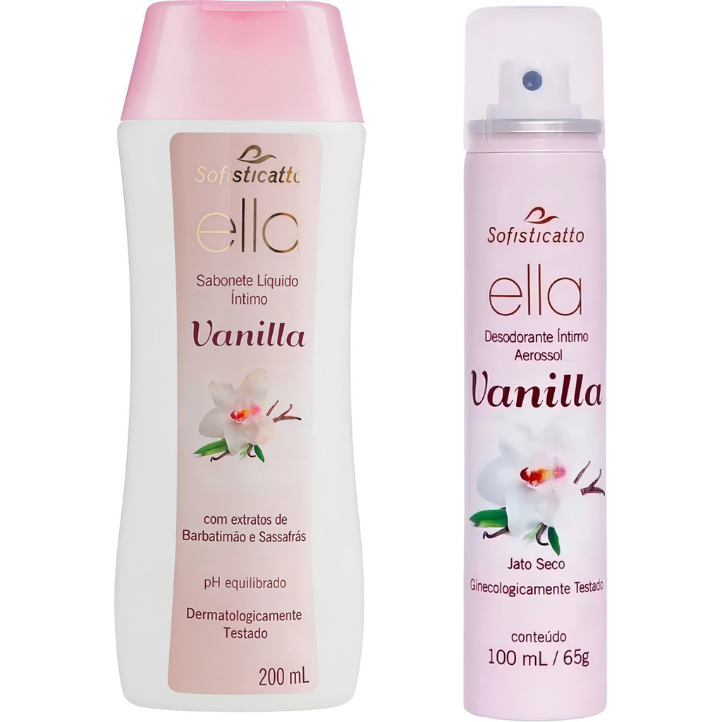 Kit Sabonete Liquido Intimo E Desodorante Aroma Vanilla