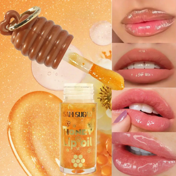 SAM SUGAR Clear Crystal Jelly Lip Gloss Hidratante Mel Oil Shimmer Glaze Hidratação Maquiagem em Oferta na Shopee