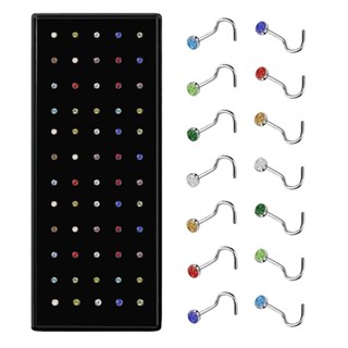 TB Colar Kit Com 40 Piercing de Nariz Cristal Reto/Dobrar lindo aço inox em Oferta na Shopee