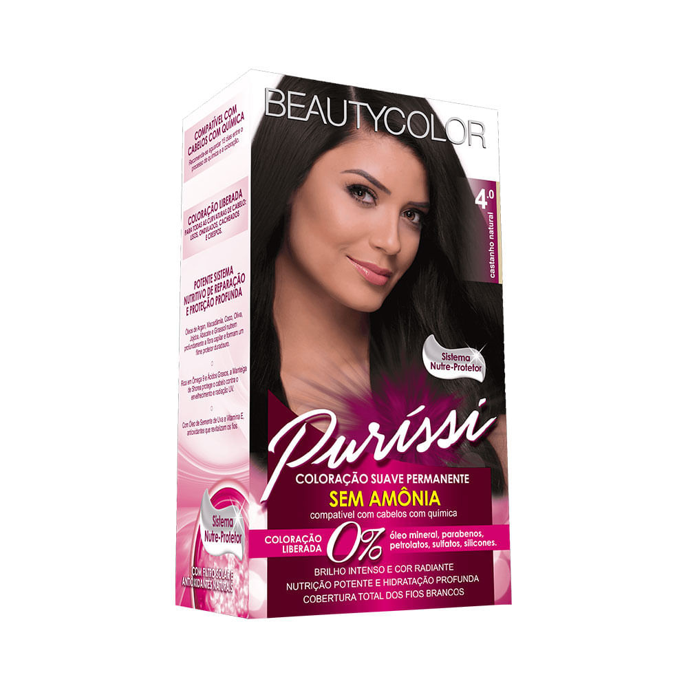 Coloração Beauty Color Puríssi 4.0 Castanho Natural em Oferta na Shopee