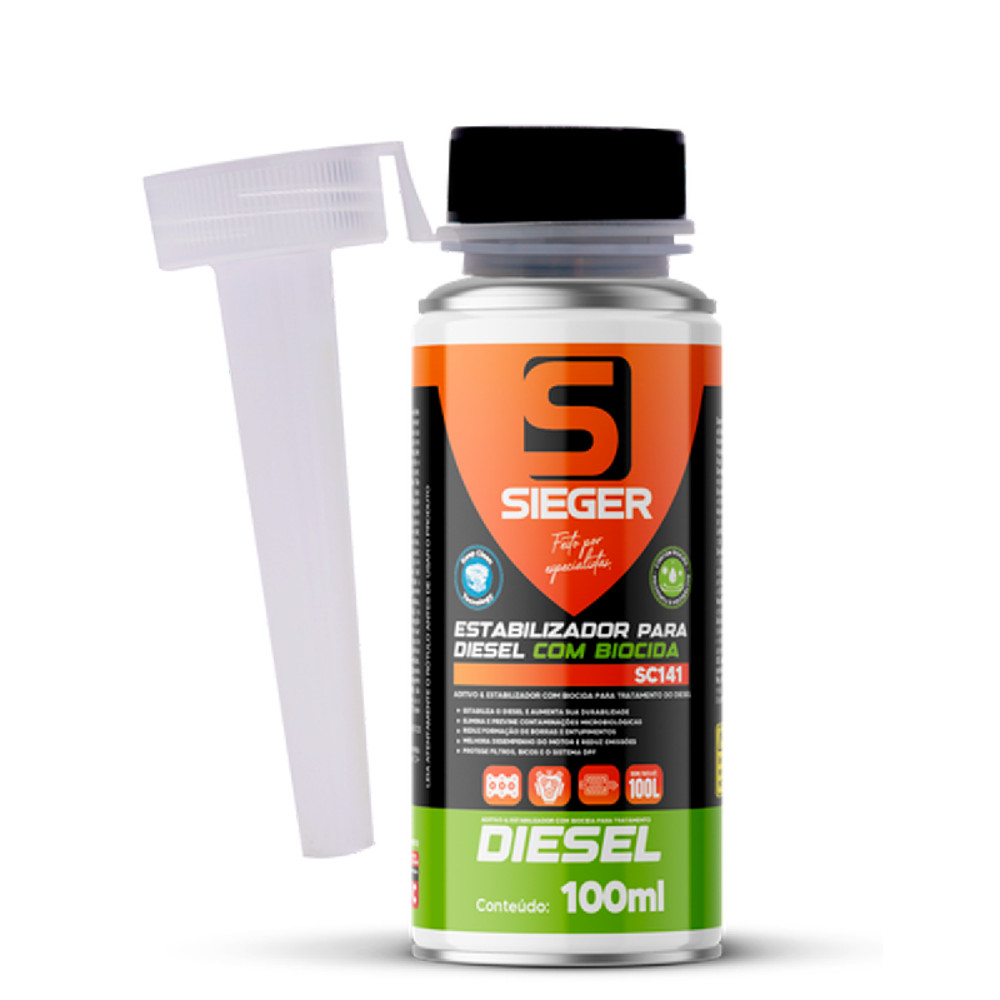 Aditivo Combustível Estabilizador Diesel c/ Biocida 100ml Sieger Demulsificante Fungicida em Oferta na Shopee