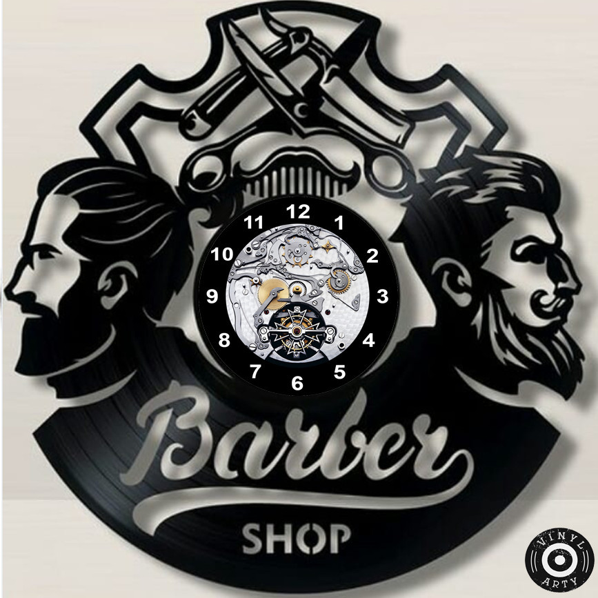 Relógio de Parede Relógio de parede Barbearia - Relógio De Relógios de parede Disco de Vinil Decorat