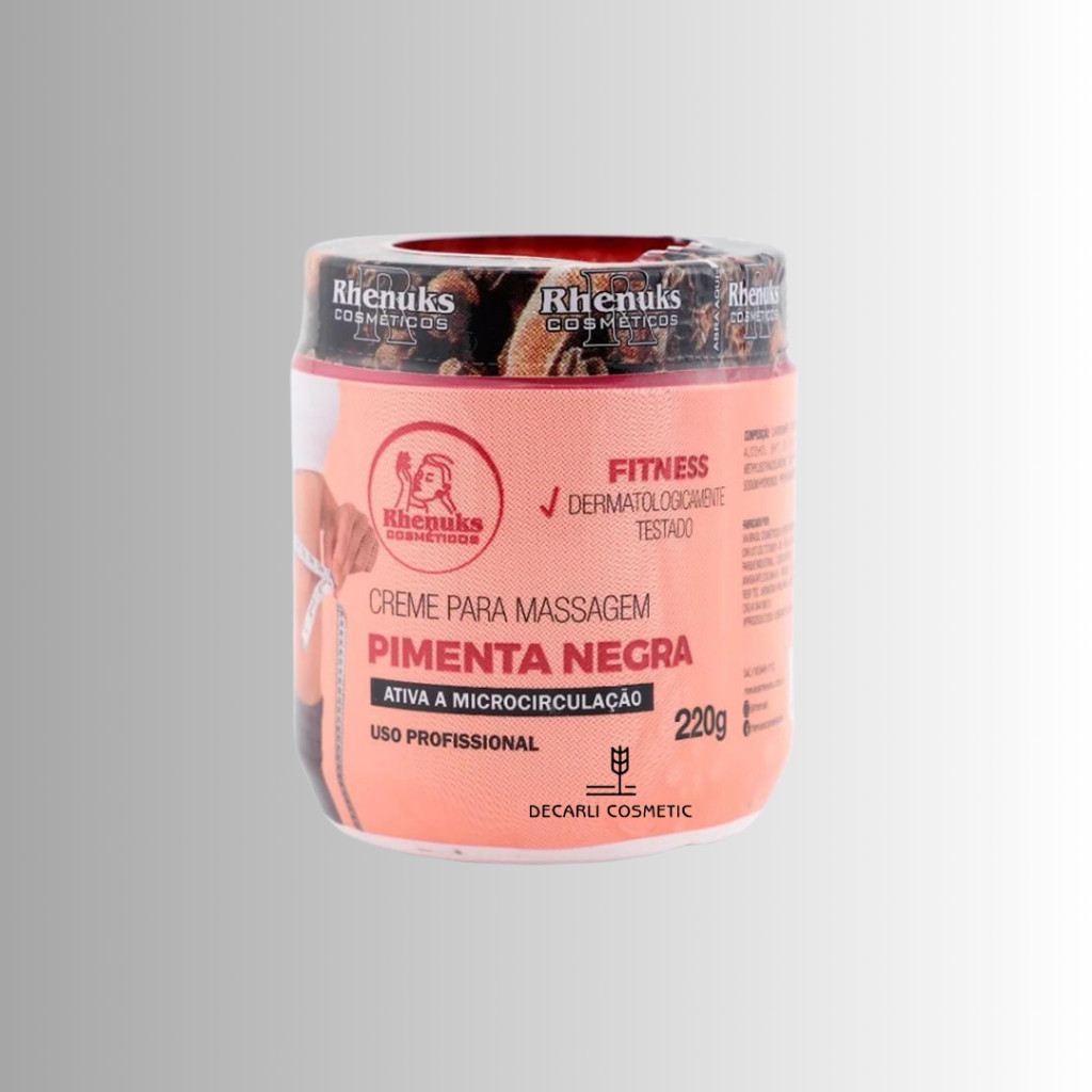 Creme PIMENTA NEGRA Redutor de Medidas 200g - Rhenuks Cosméticos em Oferta na Shopee