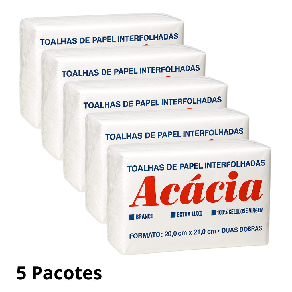 5 Pacotes de papel toalha interfolha 5000 folhas em Oferta na Shopee