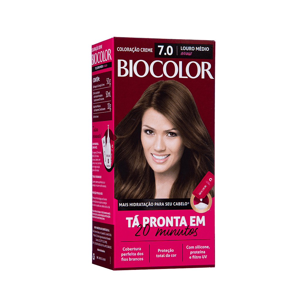 Coloração Biocolor Louro Médio Arraso 7.0 em Oferta na Shopee