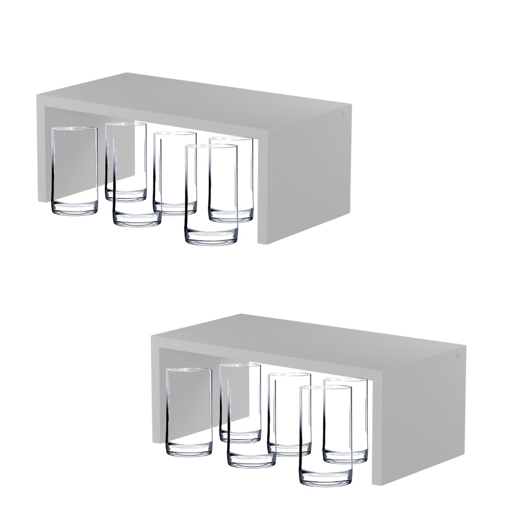 Kit 2 Organizador Suporte Porta Pratos Dispença Armário Multiuso Cozinha  40 cm mdf tx Branco