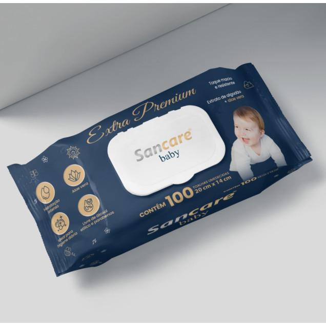 SANFARMA  TOALHAS UMEDECIDAS 100UN SANCARE PREMIUM
