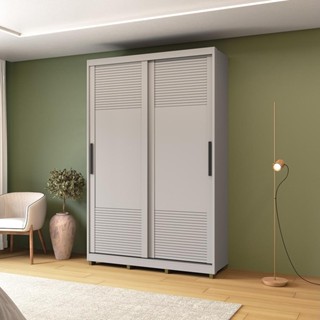 Guarda Roupas 2 Portas de Correr Bordeaux Cinza Claro s/ Espelho MDF Casamia em Oferta na Shopee