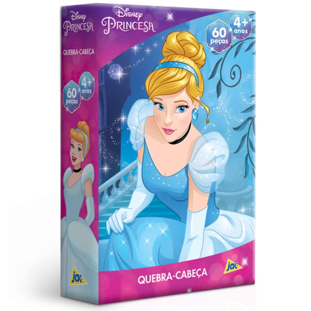 QUEBRA CABEÇA PRINCESA CINDERELA DISNEY 60 PEÇAS JAK TOYSTER PUZZLE FILME DESENHO CRIANÇA MENINA em Oferta na Shopee
