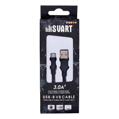 Cabo Carregador Svart 1 Metro Usb Tipo B V8 Preto Turbo Preto